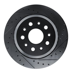 Jeep Gladiator Brake Rotor (1) - Rear Right - R1 Concepts - Drilled & Slotted - Black - `20-`25